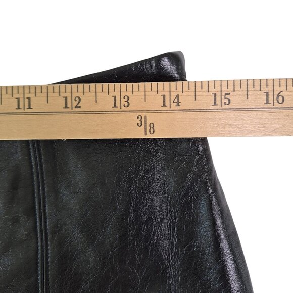 Forever 21Black Faux Leather Mini Skirt Sz Med Lined NWT Whimsygoth Edgy Rocker - Picture 6 of 8